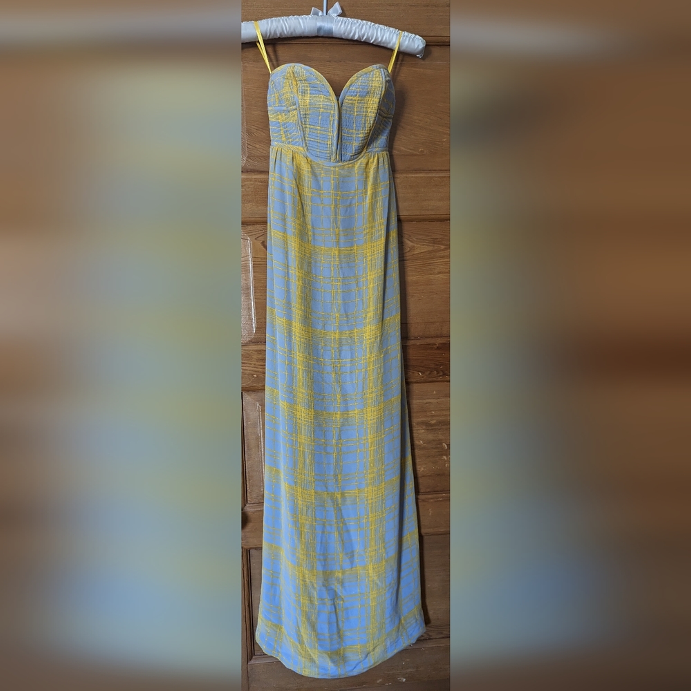 Anthropologie Strapless Silk Maxi Dress by Maple size 0